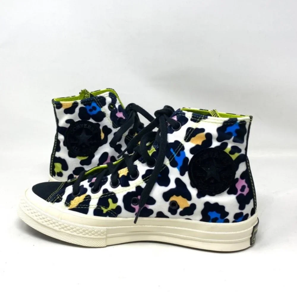 Converse Chuck 70 High Top Black Multicolor Women's Velvet Size Sneakers 572369C - Picture 5 of 9